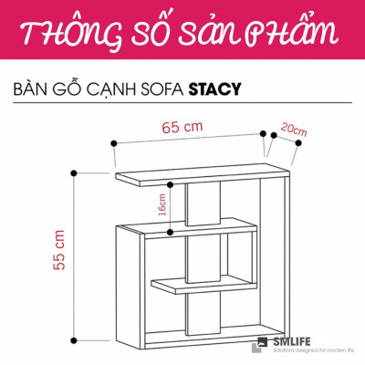 Bàn cạnh sofa SMLIFE Stacy