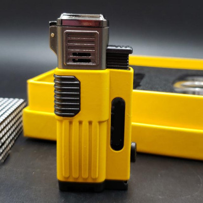 Bộ Set Phụ Kiện 2 Món  HB-115 Gồm Vỏ Hột Quẹt Bật Lửa Khò 3 Tia Mạnh Mẽ + Cắt Thiết Kế Sang Trọng