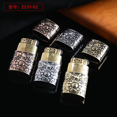 Vỏ Hột Quẹt Bật Lửa Xăng Đá Hoa Văn Kuboy K6200 Hoa Văn Cổ Điển