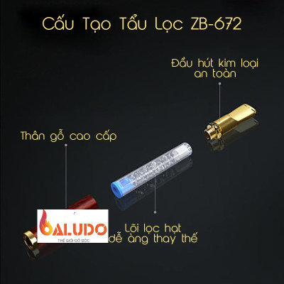 Tẩu lọc vệ sinh Zobo lõi lọc hạt ZB-672 (Giao màu ngẫu nhiên)
