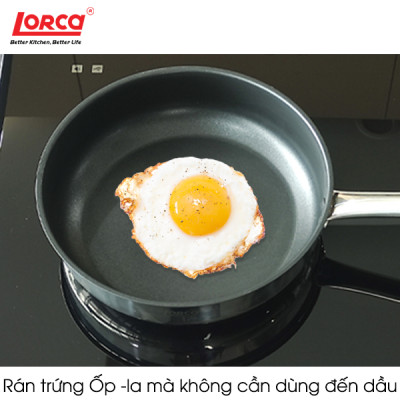 Chảo Chống Dính Inox 5 Lớp Cao Cấp Lorca TA 2324 Nhập Khẩu Dùng Mọi Loại Bếp, Đa Năng Chống Gỉ Xước