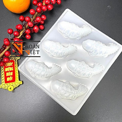 [KHUÔN 6 CÁ] Khuôn RAU CÂU, NHẤN XÔI, BÁNH TỔ 6 cá…. . Hình cá chép siêu sắc nét - Trang trí MÂM CÚNG ÔNG TÁO, NGÀY TẾT.
