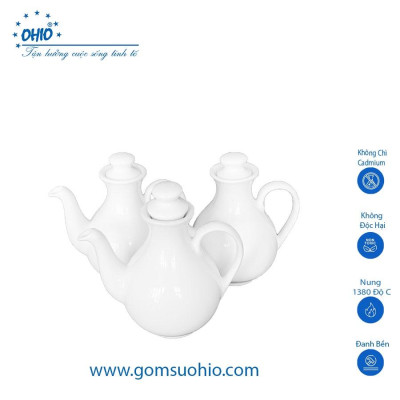 Bình Mắm Sứ Trắng OHIO