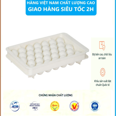 Combo 2 Khay Đá Tròn 33 Viên Tròn Nhựa Việt Nhật Làm Khuôn Rau Câu, Thạch Trái Cây, Khay Đá Viên Tròn Ngộ Nghĩnh - Hàng Việt Nam ( Tặng kèm 5 khăn lau tay pakasa)
