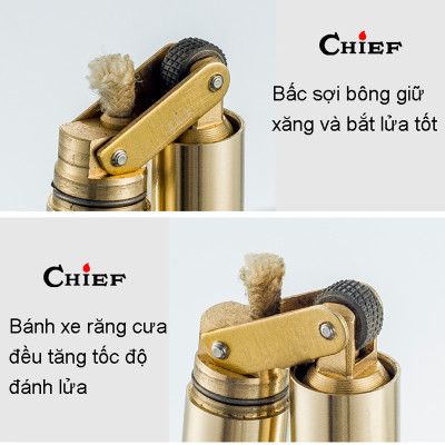 Vỏ Hộp Quẹt Bật Lửa Xăng Đá CF-045 Kiểu Dáng Nhị Khúc Siêu Nhỏ - Vàng