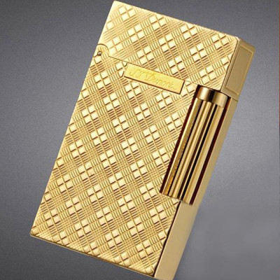Vỏ Hột Quẹt Bật Lửa Ga Đá Upon Họa Tiết Ô Vuông D47V Màu Vàng - Dùng Gas Đá Cao Cấp