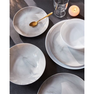 Đĩa thủy tinh Luminarc Diwali Granit Marble 25cm đựng thức ăn, kháng vỡ, cường lực - 1 cái - P9908