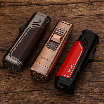 Vỏ Hột Quẹt Bật Lửa Gas Honets BCZ-784 Khò 3 Tia Mạnh Mẽ Có Đục Xi Gà - Nhiều Màu