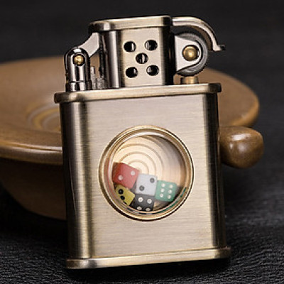 Vỏ Hột Quẹt Bật Lửa xăng đá Zorro Z506-637 thiết kế nhỏ gọn tiện dụng có xúc xắc - dùng xăng bấc đá cao cấp