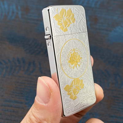 Vỏ Hột Quẹt Bật Lửa Zorro ZS5 Khắc họa tiết hoa văn đẹp độc lạ - Dùng Xăng Đá Cao Cấp