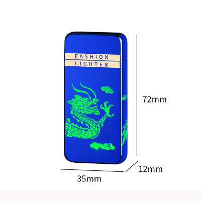 Vỏ Hột Quẹt Bật Lửa Khò Gas 1 Tia  WD-881 Có Đèn LED In Hình Rồng Cuộn 2 Mặt, Mèo Thần Tài - Nhiều Họa Tiết