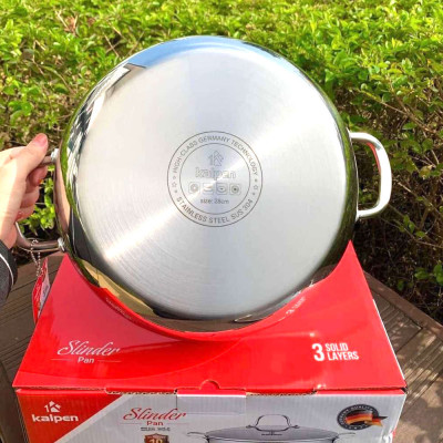 Chảo Lẩu Inox 304 Đúc Liền Nguyên Khối Kalpen Size 28cm