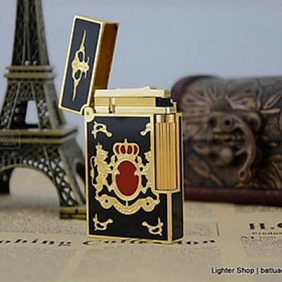 Vỏ Hột Quẹt Bật Lửa  Upon D13 Họa Tiết Sơn Mài Vương Miệng Hoàng Gia - Dùng Ga Đá Cao Cấp