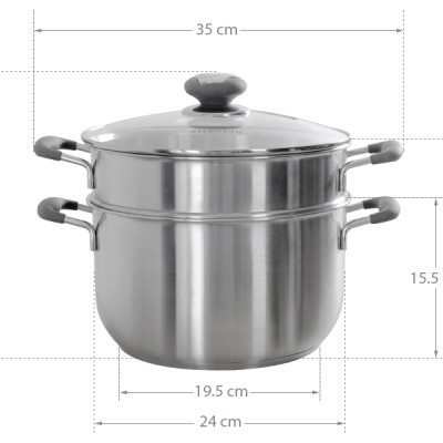 Bộ Nồi Xửng Hấp Fivestar 3 Đáy 26/28/30/32cm Chất Liệu Inox 430 Sáng Bóng, Bền Tốt, Ít Bị Oxy Hóa - Hàng Chính Hãng