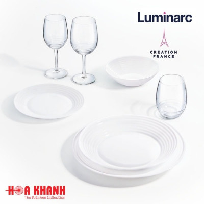 Tô Thủy Tinh Luminarc Diwali Harena 20cm đựng thức ăn, kháng vỡ, cường lực - Bộ 3 cái - N5416