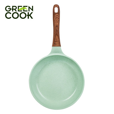 Chảo đúc đáy từ chống dính men đá ceramic xanh ngọc 28 cm Green Cook GCP06-28IH công nghệ Hàn Quốc - Hàng chính hãng