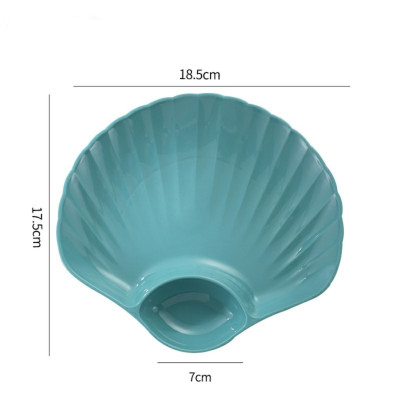 Set 4 Đĩa Nhựa Đựng Thức Ăn, Trái Cây Hình Vỏ Sò Mẫu Mới Nhất- Có Ngăn Để Gia Vị- Hàng Loại 1 Chính Hãng MINIIN