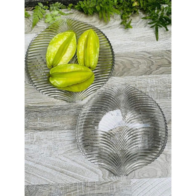 Đĩa Thuỷ Tinh Pha Lê Hình Chiếc Lá kt 24x24cm Đựng Hoa Quả Bánh Kẹo - HÀNG CHÍNH HÃNG MINIIN