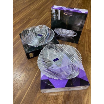 Đĩa Thuỷ Tinh Pha Lê Hình Chiếc Lá kt 24x24cm Đựng Hoa Quả Bánh Kẹo - HÀNG CHÍNH HÃNG MINIIN