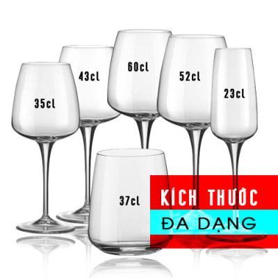 Bộ 6 ly uống thủy tinh Aurum 370ml -  Bormioli Rocco - Italy