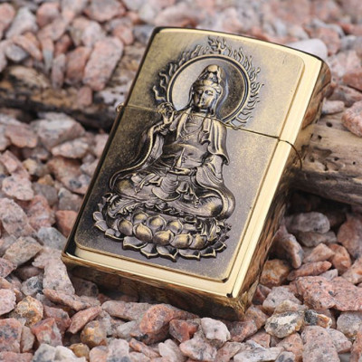 Vỏ Hột Quẹt Bật Lửa xăng đá Zorro Z91040 thiết kế họa tiết hình phật - dùng xăng bấc đá cao cấp ( giao màu ngẫu nhiên )