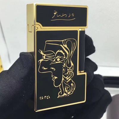 Vỏ Hột Quẹt Bật Lửa Upon D193 Họa Tiết Sơn Mài Đen Viền Vàng Họa Tiết Chân Dung Cô Gái Tuyệt Đẹp - Dùng Ga Đá Cao Cấp