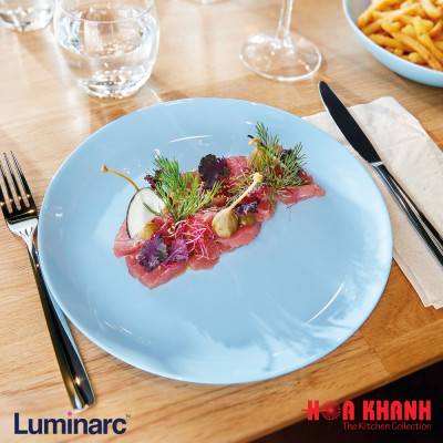 Đĩa Thủy Tinh Luminarc Diwali Light Blue 19cm đựng thức ăn, cường lực, kháng vỡ - 1 đĩa - P2612