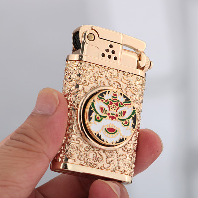 Vỏ Hột Quẹt Bật Lửa Xăng Đá Zorro Z602-105 Họa Tiết Vòng Xoáy Roulette Kỳ Lân Cực Độc