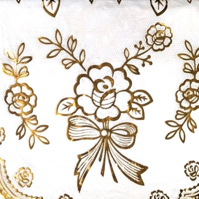 Khăn Trải Bàn PAULEE WLG 751 hoa văn phủ nhũ vàng (90 x 150 cm)
