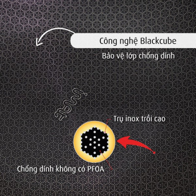 [Hàng chính hãng] Chảo xào/ đa năng sâu lòng inox iMat Hybrid Blackcube 20cm, Phủ chống dính Ceramic đen