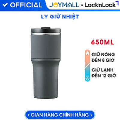 Bình giữ nhiệt LocknLock Metro Drive màu xám LHC4277SGRY 650ml - Hàng chính hãng, kèm ống hút cọ rửa, thiết kế nắp xoay - JoyMall