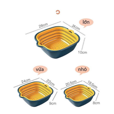 Sét Rổ 6 Món Chất Liệu Nhựa Cao Cấp, Bộ Rổ Kèm Chậu Đựng Đồ Đa Năng - Hàng loại 1.  Chính Hãng MINIIN