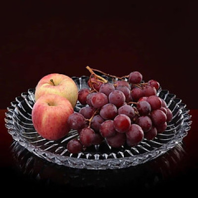 Khay thuỷ tinh tròn dày, nặng, trong vắt nhà G-HORSE 29cm Hàng chính hãng