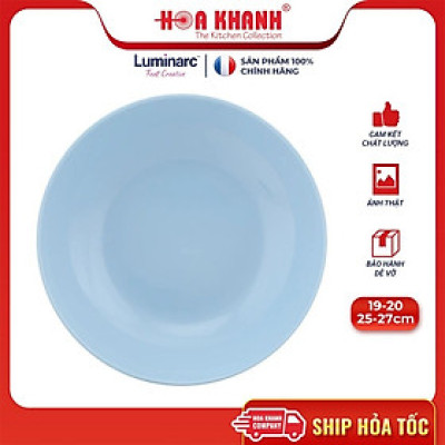 Đĩa Thủy Tinh Luminarc Diwali Light Blue 27cm đựng thức ăn, kháng vỡ, chịu nhiệt - Bộ 3 đĩa - P2015