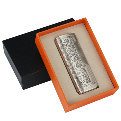 Vỏ Hột Quẹt Bật Lửa Khò 1 Tia Jifeng JF 090 Thiết Kế Nhỏ Gọn Họa Tiết Hoa Văn Cổ - Dùng Gas Đá Cao Cấp