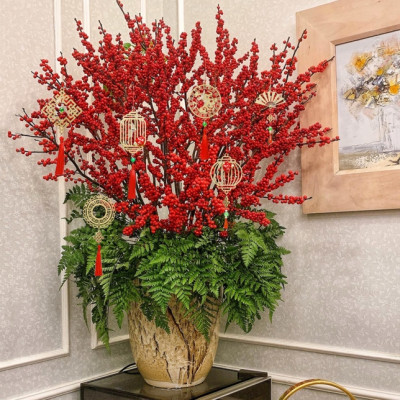 Combo 12V - Bộ 12 dây treo trang trí tết Khai Lộc Hoàng Kim màu Vàng,handmade,chất liệu gỗ, kim loại cắt CNC hoa văn sắc sảo, treo cành mai, đào, lan, quà tặng độc đáo ý nghĩa