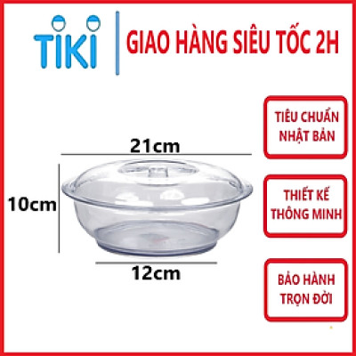 Âu phíp tròn trong suốt có nắp đậy Việt Nhật - Tô cơm, bát đựng canh, đựng thực phẩm an toàn tiện lợi - Hàng chính hãng
