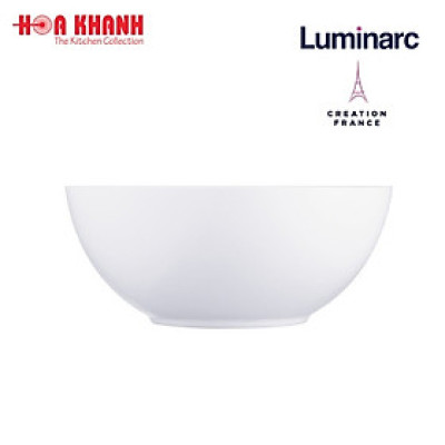 Tô Thủy Tinh Luminarc Diwali Trắng 18cm đựng thức ăn, cường lực, kháng vỡ - Bộ 3 cái - N3975