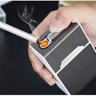 Hộp Đựng Nguyên Bao Kèm Bật Lửa Sạc Điện Hồng Ngoại – Sang Trọng, Độc Đáo, Tiện Lợi