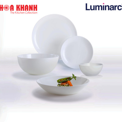 Đĩa Thủy Tinh Luminarc Diwali Trắng 19cm cường lực, chịu nhiệt - 1 đĩa - N3603