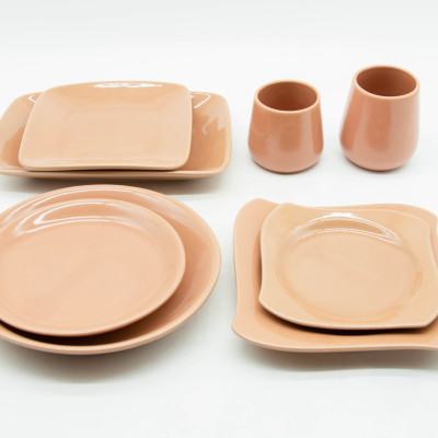 Dĩa vuông sâu 03 (19.5 cm) - Màu trơn