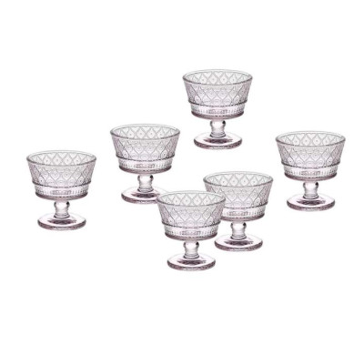 Sét ly kem 8 món pha lê màu Godinger Dublin Claro Hàng chính hãng