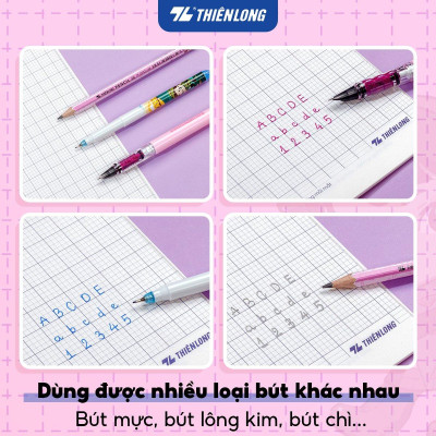 Tập học sinh chống lóa 48 trang 4 ô ly vuông 2.5mm 100gsm Thiên Long NB-115/AK - Phiên bản Akooland - Mẫu ngẫu nhiên