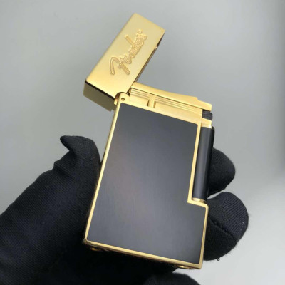 Vỏ Hột Quẹt Bật Lửa Upon Super Cao Cấp Bản Giới Hạn D196V Màu Đen Viền Vàng Đẹp, Độc Lạ - Dùng Gas Đá Cao Cấp