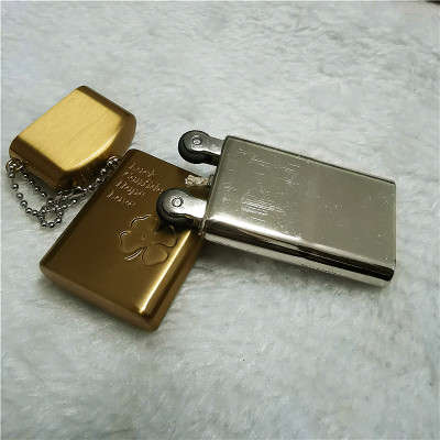 Vỏ Hột Quẹt Bật Lửa Xăng Đá Dolphin 2BX Họa Tiết Cỏ 4 Lá May Mắn Độc Đáo