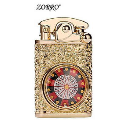 Vỏ Hộp quẹt xăng đá Zorron Z592-613 cối xoay hoa văn