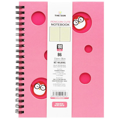 Sổ Lò Xo Bìa Cứng Penguin Cute B6 - Kẻ Ngang - 160 Trang 80gsm - The Sun 01