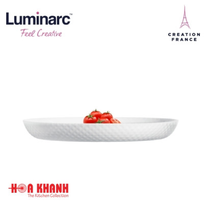 Đĩa Thủy Tinh Luminarc Precious 19cm đựng thức ăn, chịu nhiệt, kháng vỡ - Bộ 3 đĩa - Q1661