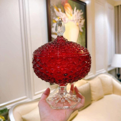 Chân Bồng Pha Lê Có Nắp 16cm - Sang Trọng & Rực Rỡ hàng chính hãng