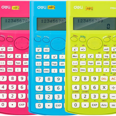 Máy tính Học Sinh Cấp 1 Deli E1710 , Được phép mang phòng thi, 12 số, 240 chức năng